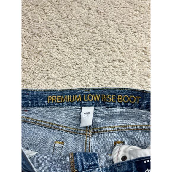 GAP Premium Low Rise Boot Jeans Mens 34x34 Blue Denim Faded Distressed Comfort - Picture 8 of 15